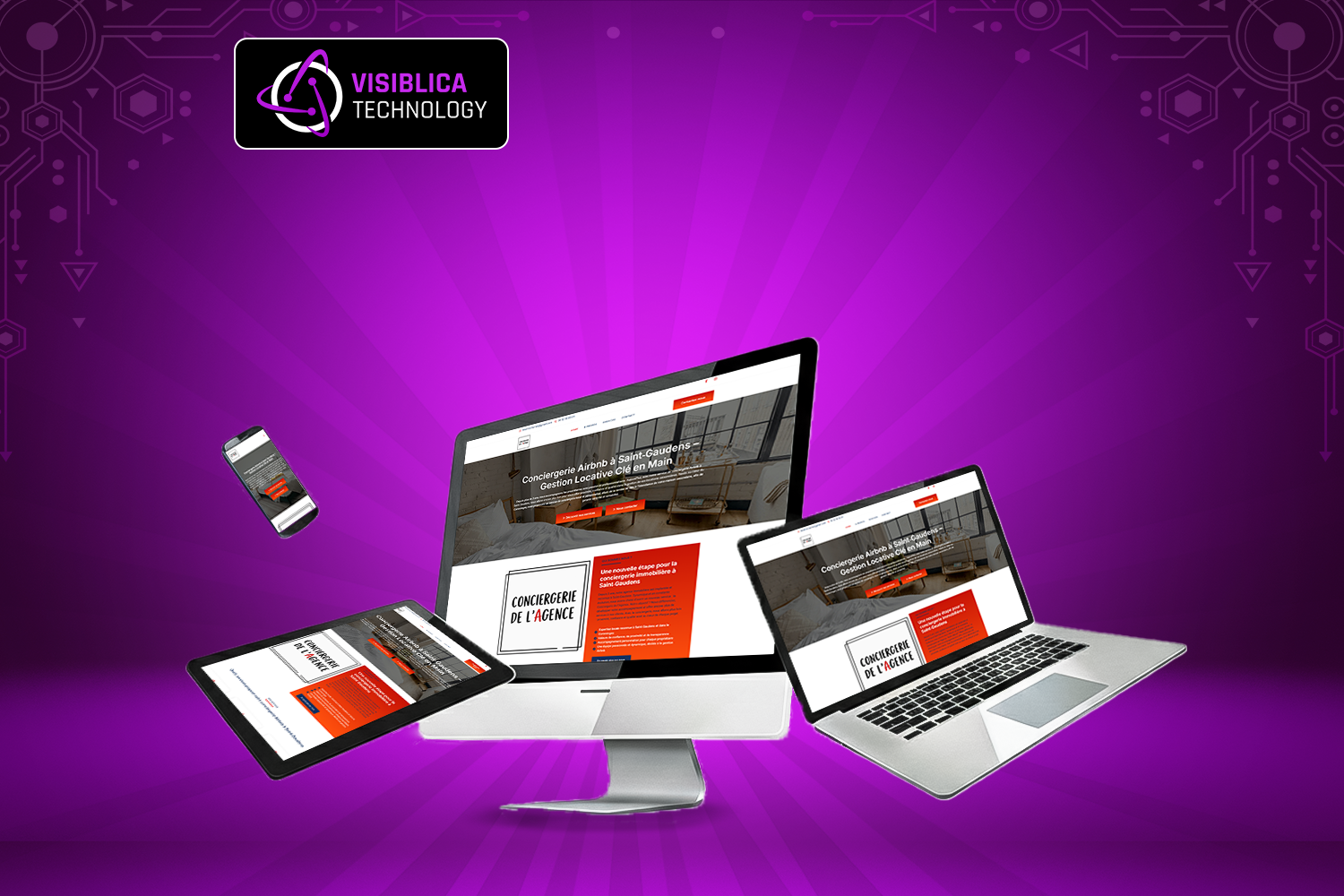 Conciergerie de l’Agence – French Concierge Website Development | Visiblica Tech professional graphic design services in the USA